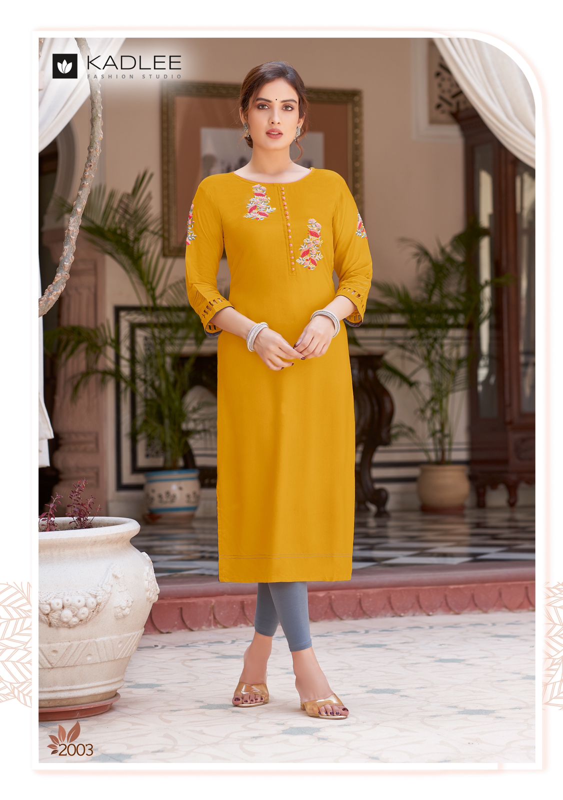 Kadlee Charvee Rayon Embroidery Kurtis Catalog
